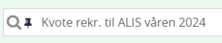 Skjermbilde av tekst: Kvote rekr til ALIS