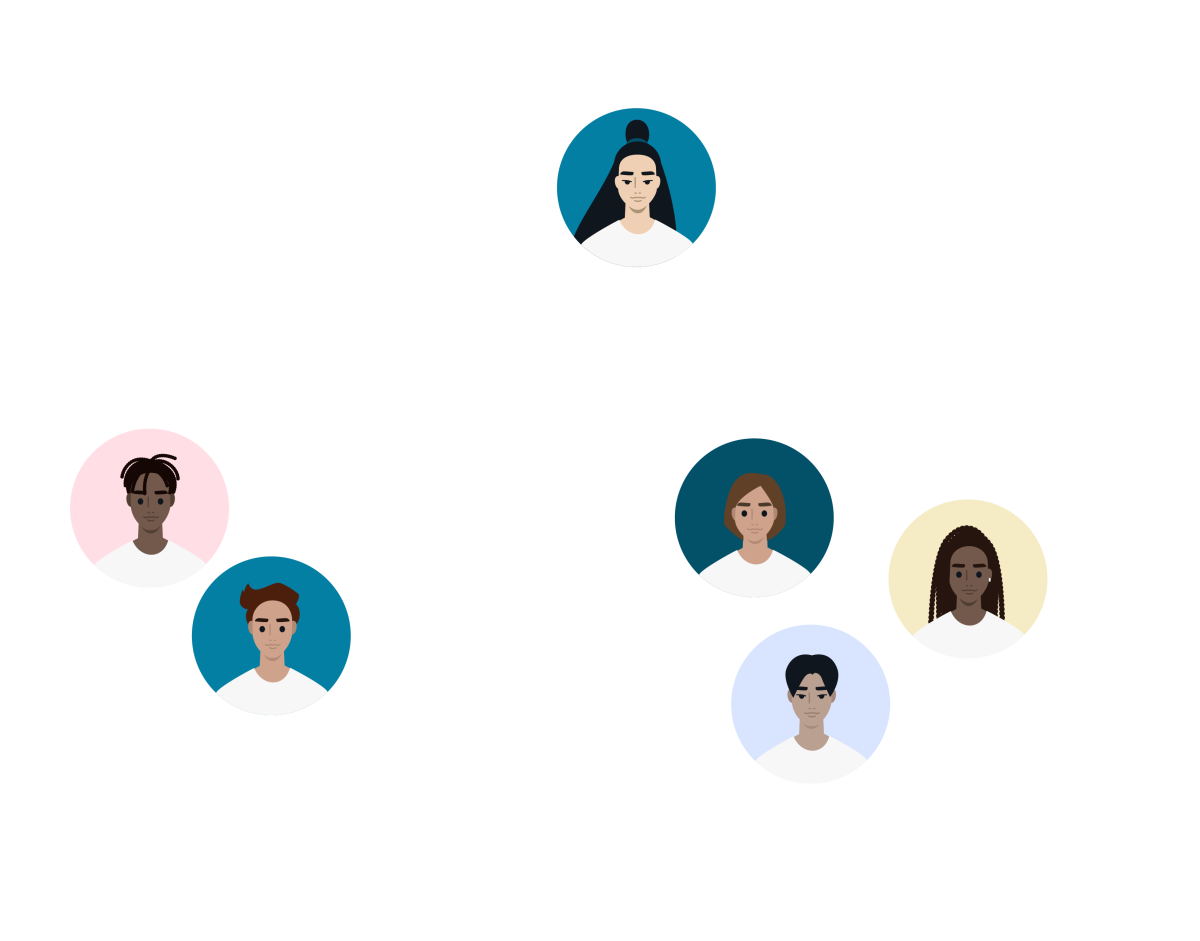 illustrasjon av mennesker i såpebobler