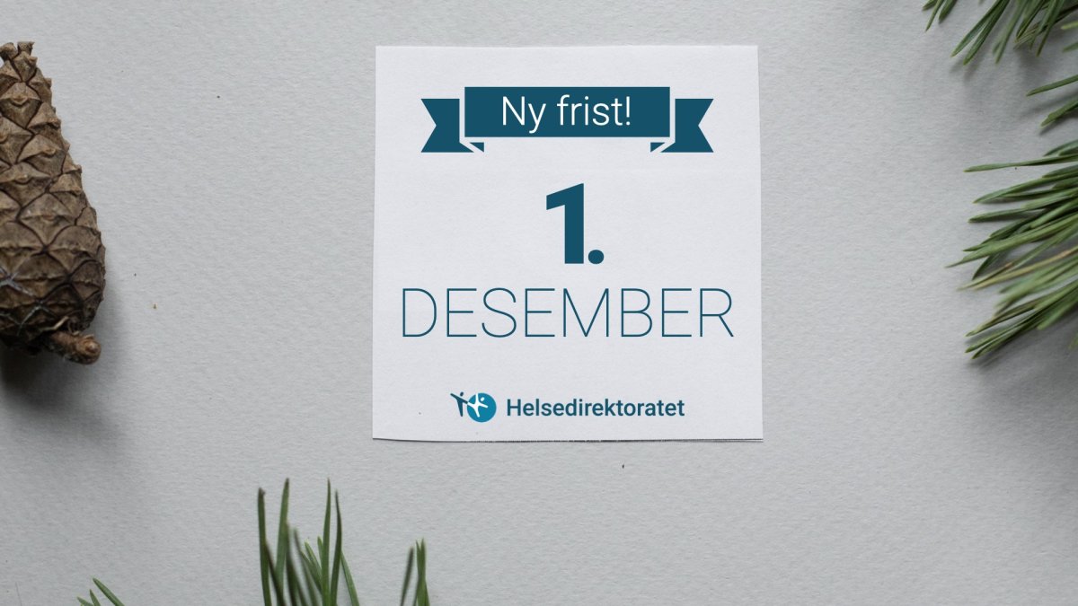Kalander med 1. desember, litt furunåler og en kongle