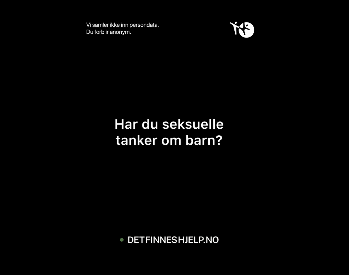 Skjermdump av annonsen for Det finnes hjelp