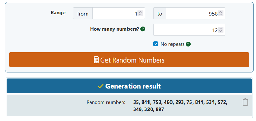 Skjermdump av tallgeneratoren fra gigacalculator.com.