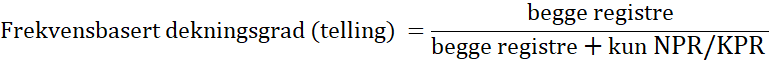 Formel 2. Beregning av frekvensbasert dekningsgrad (telling)