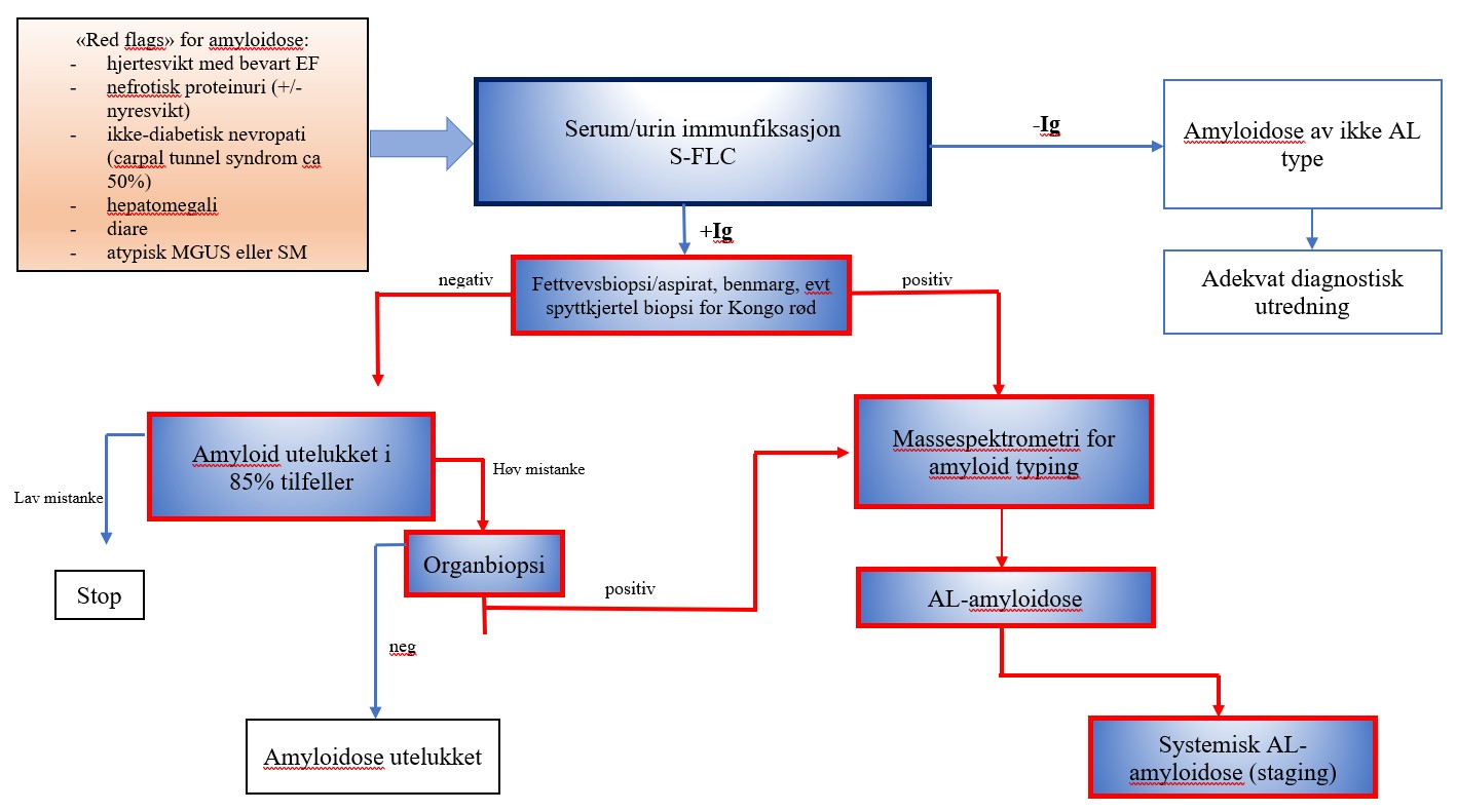 Algoritme for evaluering av pasienter med mistenkt AL- amyloidose